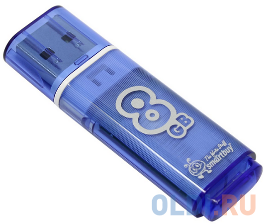 Внешний накопитель 8Gb USB Drive <USB2.0 Smartbuy Glossy series Blue (SB8GBGS-B) - фото 1