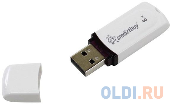 Внешний накопитель 8Gb USB Drive <USB2.0 Smartbuy Paean White (SB8GBPN-W) - фото 2
