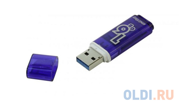 

Внешний накопитель 16Gb USB Drive <USB3.0 Smartbuy Glossy series Dark Blue (SB16GBGS-DB)