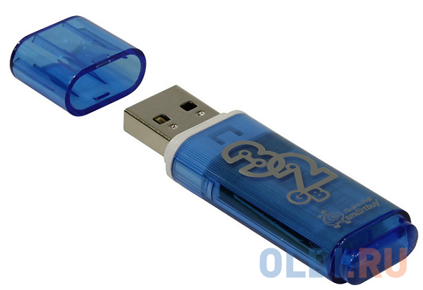 Внешний накопитель 32Gb USB Drive &lt;USB2.0 Smartbuy Glossy series Blue (SB32GBGS-B) от OLDI
