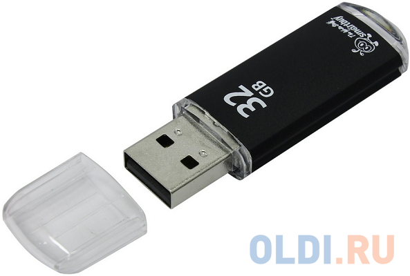 Внешний накопитель 32Gb USB Drive <USB2.0 Smartbuy V-Cut Black (SB32GBVC-K) - фото 2