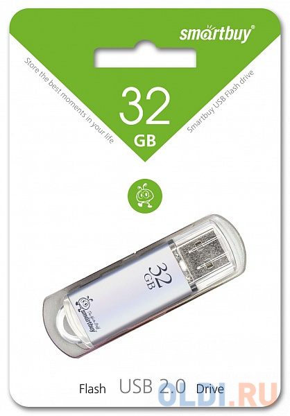 Внешний накопитель 32Gb USB Drive &lt;USB2.0 Smartbuy V-Cut Silver (SB32GBVC-S) от OLDI
