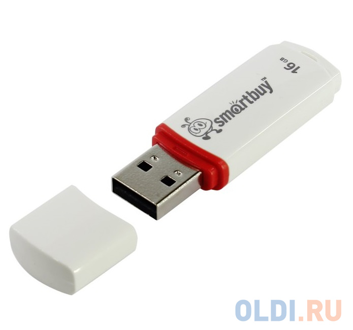 Внешний накопитель 16Gb USB Drive <USB2.0 Smartbuy Crown White (SB16GBCRW-W) - фото 1