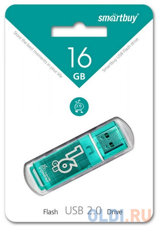 Внешний накопитель 16Gb USB Drive <USB2.0 Smartbuy Glossy series Green (SB16GBGS-G) - фото 3