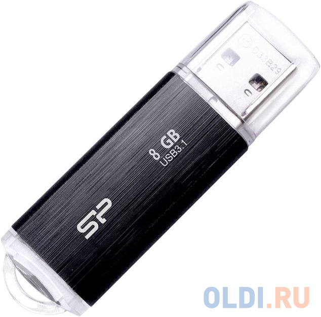 Внешний накопитель 8GB USB Drive <USB 3.1 Silicon Power Blaze B02 SP008GBUF3B02V1K Black флеш накопитель 32gb silicon power blaze b03 usb 3 2