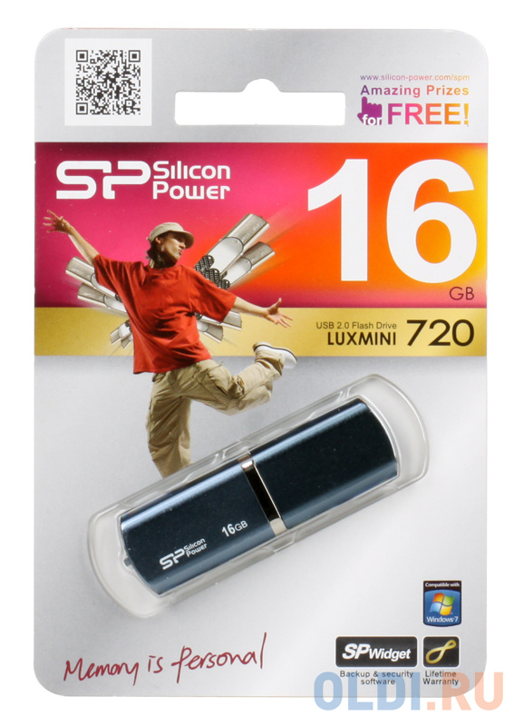 

Внешний накопитель 16GB USB Drive <USB 2.0> Silicon Power LuxMini 720 Dark Blue (SP016GBUF2720V1D)