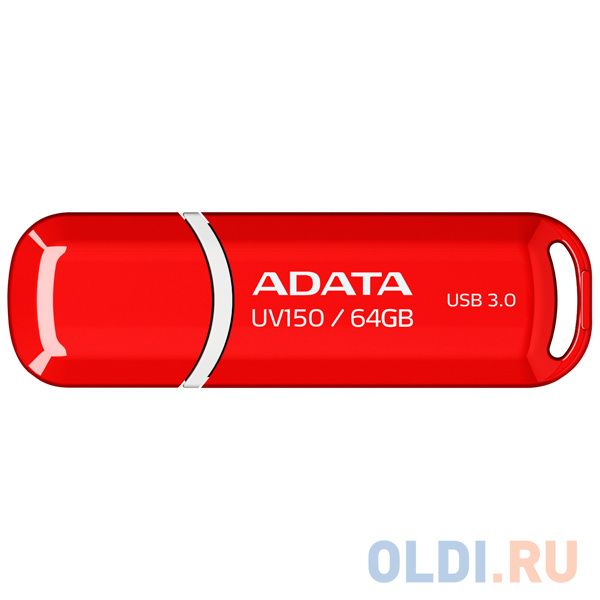 Внешний накопитель 64GB USB Drive ADATA USB 3.1 UV150 красная 90/20 МБ/с AUV150-64G-RRD - фото 2