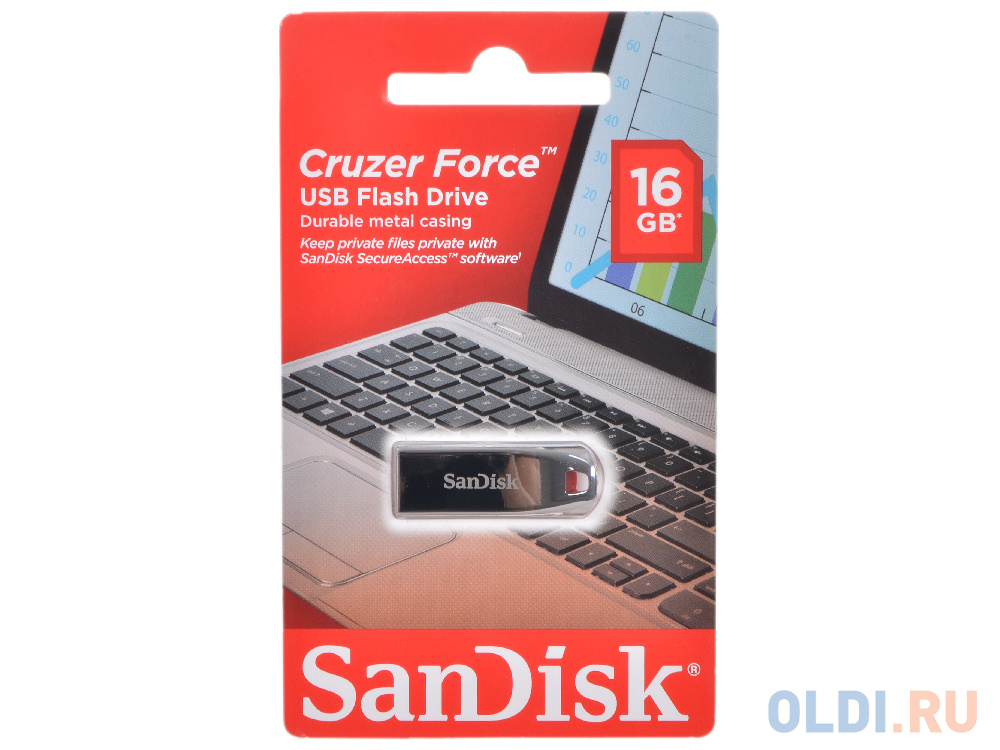 Внешний накопитель 16GB USB Drive <USB 2.0> SanDisk Cruzer Force (SDCZ71-016G-B35) - фото 1