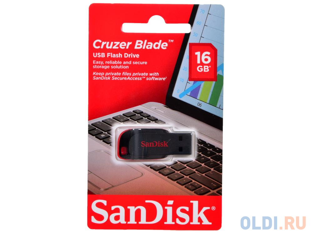 Внешний накопитель 16GB USB Drive <USB 2.0 SanDisk Cruzer Blade (SDCZ50-016G-B35) - фото 2
