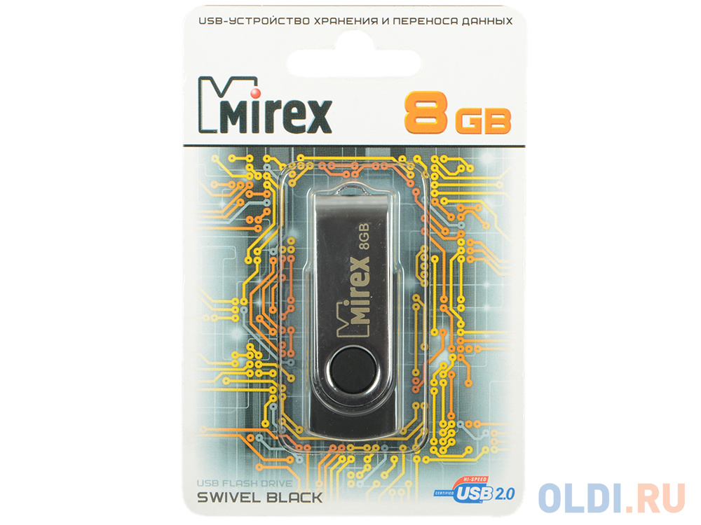 Флешка USB 8Gb Mirex Swivel 13600-FMURUS08 черный