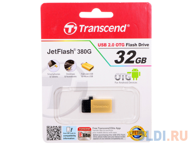 

Внешний накопитель 32GB USB Drive USB 2.0 Transcend 380, Gold Plated (TS32GJF380G)
