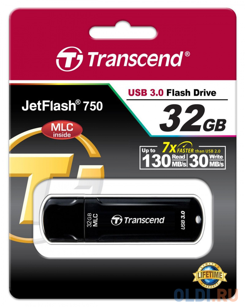 Внешний накопитель 32GB USB Drive <USB 3.0> Transcend 750 (TS32GJF750K)