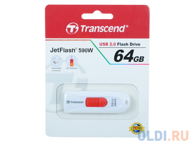 

Внешний накопитель 64GB USB Drive <USB 2.0> Transcend 590W (TS64GJF590W)