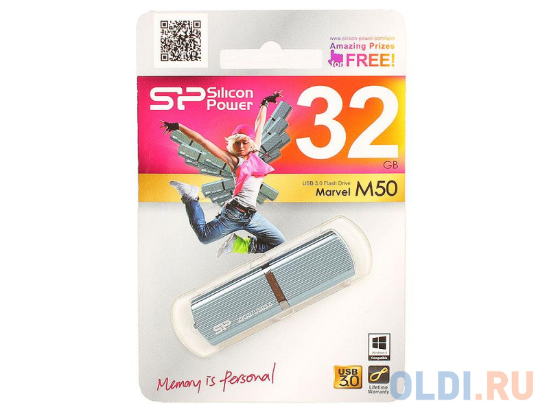

Внешний накопитель 32GB USB Drive <USB 3.0> Silicon Power Marvel M50 Blue (SP032GBUF3M50V1B)