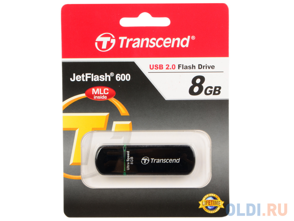 Внешний накопитель 8GB USB Drive <USB 2.0> Transcend 600 (TS8GJF600) флешка 256gb transcend jetflash 790 usb 3 0 синий ts256gjf790k