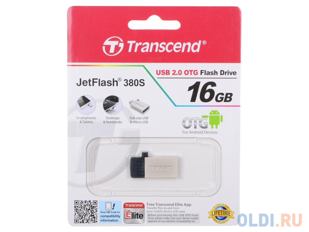 Внешний накопитель 16GB USB Drive <USB 2.0> Transcend 380S (TS16GJF380S)