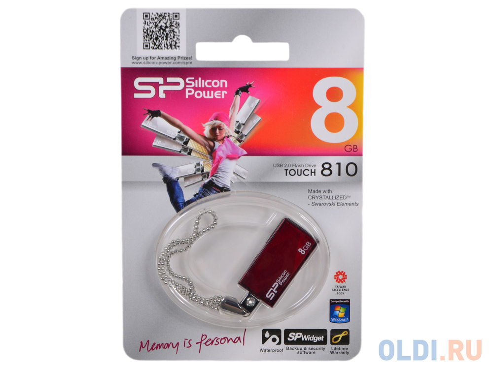 

Внешний накопитель 8GB USB Drive <USB 2.0> Silicon Power Touch 810 Red (SP008GBUF2810V1R