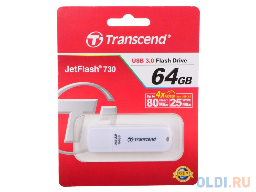 Внешний накопитель 64GB USB Drive <USB 3.0 Transcend 730 (TS64GJF730) внешний накопитель usb 64gb transcend jetflash 790 usb3 0 ts64gjf790k