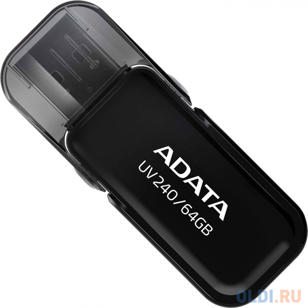 Внешний накопитель 64GB USB Drive ADATA USB 2.0 UV240 черный AUV240-64G-RBK - фото 1