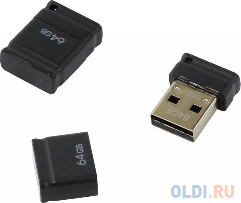 Флешка USB 64Gb QUMO NanoDrive USB2.0 черный QM64GUD-NANO-B