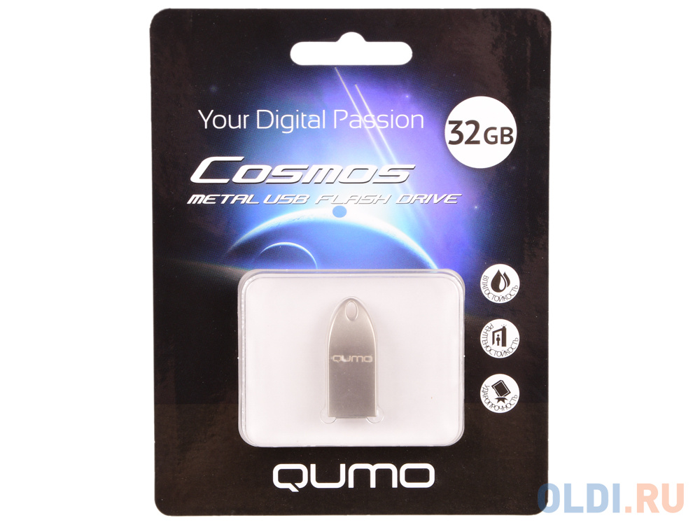 Внешний накопитель 32GB USB Drive &lt;USB 2.0&gt; Qumo Cosmos корпуса Silver от OLDI