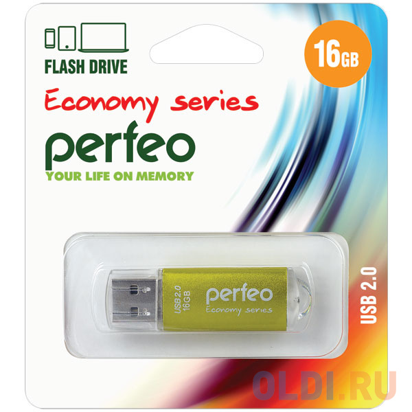 

Флешка 16Gb Perfeo E01 USB 2.0 золотистый PF-E01Gl016ES