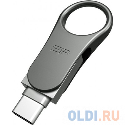 

Флеш Диск Silicon Power 32Gb Mobile C80 SP032GBUC3C80V1S USB3.1 серебристый/черный
