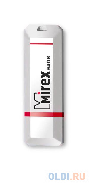 Флеш накопитель 64GB Mirex Knight, USB 2.0, Белый флеш накопитель 32gb mirex line usb 2 0 белый
