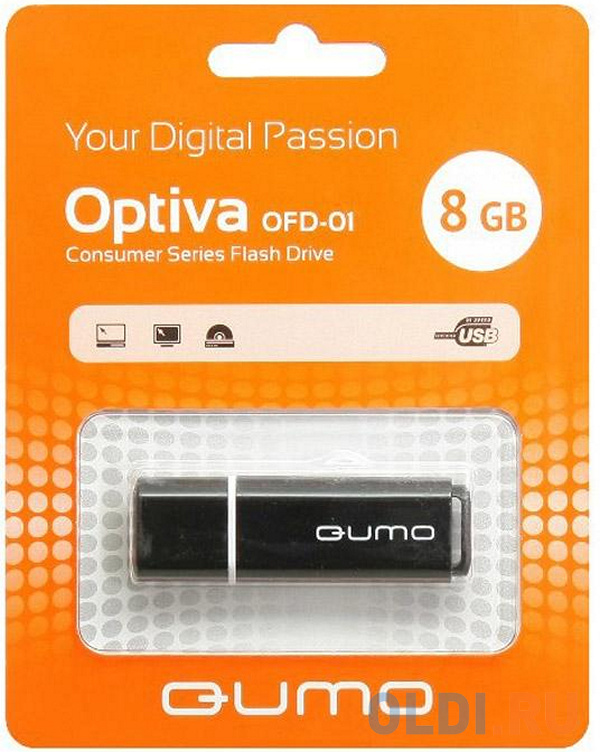 Флешка 8Gb QUMO QM8GUD-OP1-black USB 2.0 черный - фото 5