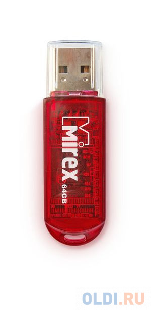 Флеш накопитель 64GB Mirex Elf, USB 2.0, Красный флеш накопитель 16gb mirex shot usb 2 0 белый