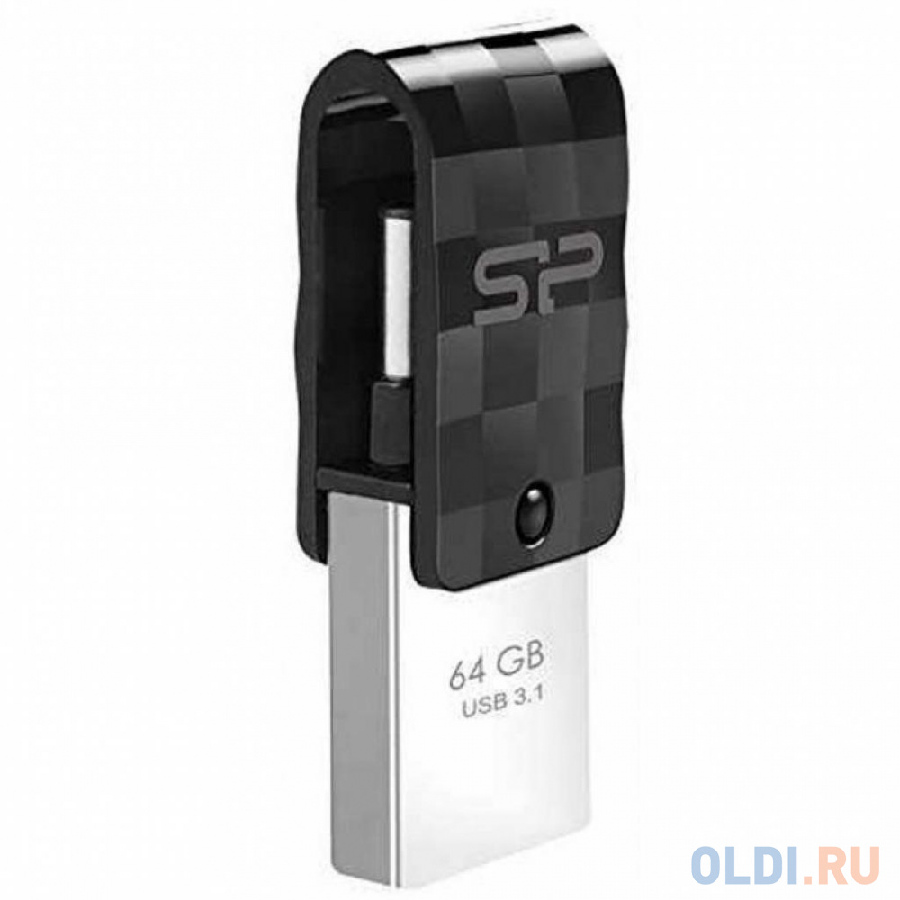 Флеш накопитель 64Gb Silicon Power Mobile C31, OTG, USB 3.1/Type-C, Черный mobile radio walkie talkie power cable wire for motorola gm300 gm338 gm3688 gm3188 cm140 mcx760 pro5100 mtm800 pro5350