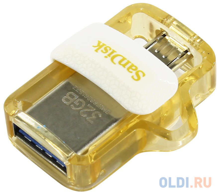 Флешка USB 32Gb SanDisk Ultra SDDD3-032G-G46GW белый золотистый - фото 1