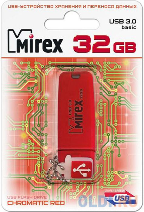 Флешка 32Gb Mirex Chromatic USB 3.0 красный 13600-FM3СHR32 флешка 64gb mirex city usb 2 0 желтый 13600 fmucyl64
