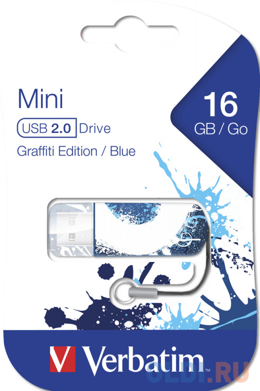 

Флешка USB 16Gb Verbatim Mini Graffiti Edition 49412 USB2.0 синий/рисунок