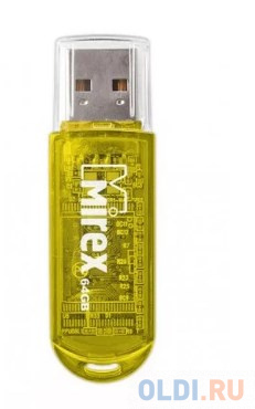 Флеш накопитель 64GB Mirex Elf, USB 2.0, Желтый флеш накопитель 32gb a data uv220 usb 2 0 белый серый