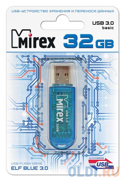 Флешка 32Gb Mirex Elf USB 3.0 синий 13600-FM3BEF32
