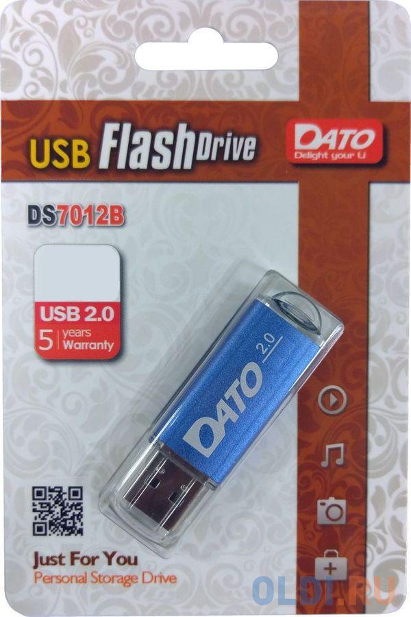Флеш Диск Dato 32Gb DS7012 DS7012B-32G USB2.0 синий флеш диск 128 gb smartbuy iron usb 3 0 белый красный sb128gbir w3