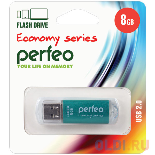 Флешка 8Gb Perfeo E01 USB 2.0 зеленый PF-E01G008ES