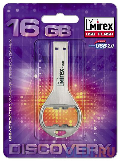 Флешка 16Gb Mirex Bottle Opener USB 2.0 серебристый 13600-DVRBOP16 флешка 64gb mirex city usb 2 0 желтый 13600 fmucyl64