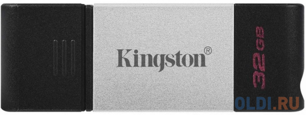 Флешка 32Gb Kingston DataTraveler 80 USB Type-C черный серебристый флешка 256gb kingston datatraveler microduo 3c g3 usb type c usb 3 2 фиолетовый