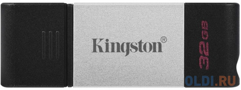Флешка 32Gb Kingston DataTraveler 80 USB Type-C черный серебристый фото