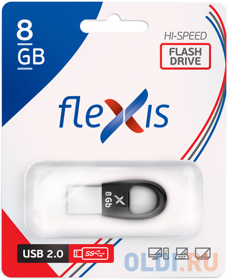 Флешка 8Gb Flexis RB-102 USB 2.0 черный