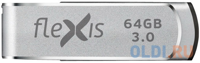 Флешка 64Gb Flexis RS-105 USB 3.0 серебристый флэш драйв flexis rs 105u 256gb usb3 1 gen 1 металл серебристый