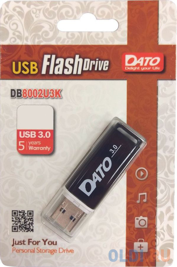 Флеш Диск Dato 32Gb DB8002U3 DB8002U3K-32G USB3.0 черный от OLDI