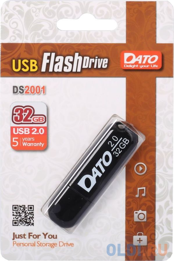 

Флешка 32Gb Dato DS2001-32G USB 2.0 черный