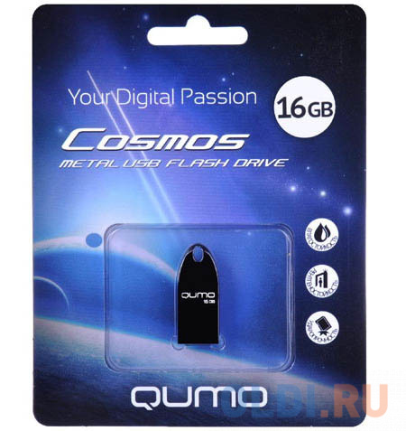 Флешка 16Gb QUMO QM16GUD-Cos-d USB 2.0 черный - фото 2