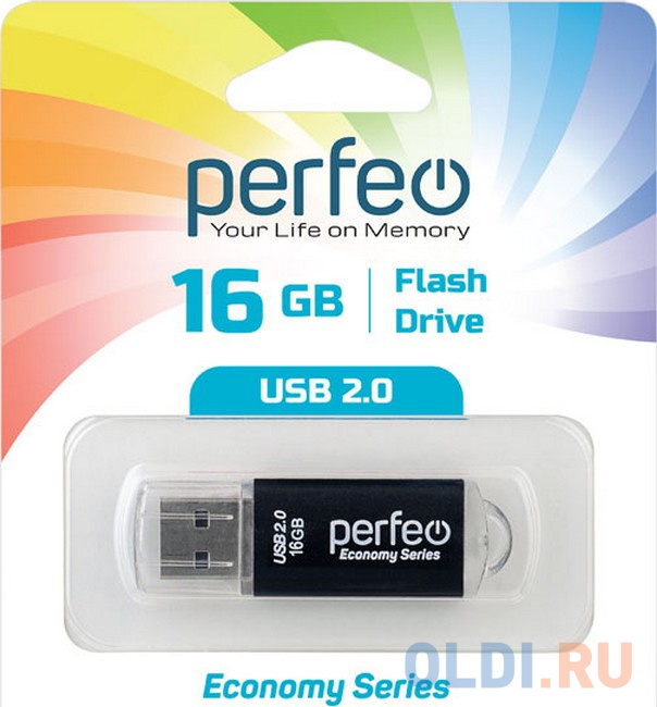 

Флешка 16Gb Perfeo E01 USB 2.0 черный PF-E01B016ES