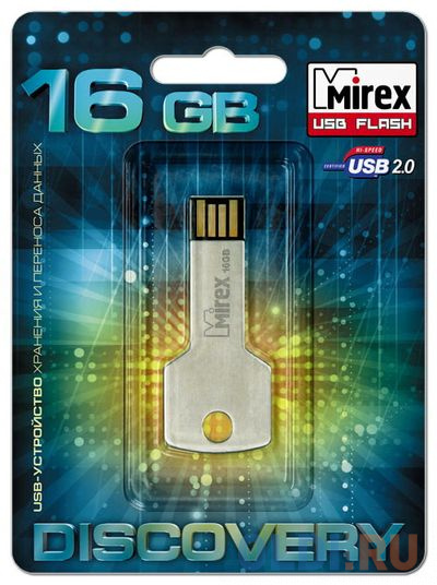 Флеш накопитель 16GB Mirex Corner Key, USB 2.0 флеш накопитель 16gb mirex snake usb 2 0 зеленый