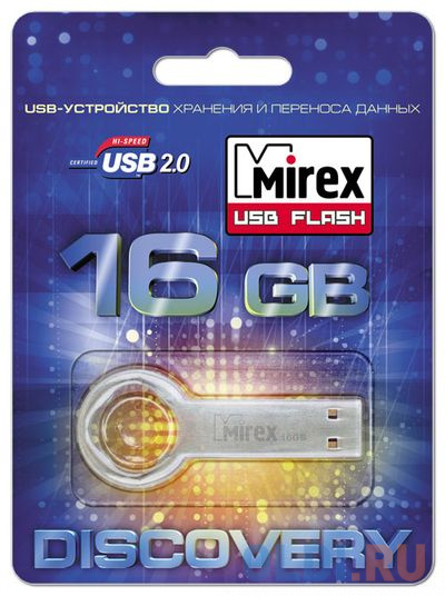 Флеш накопитель 16GB Mirex Round Key, USB 2.0 флеш накопитель 16gb mirex city usb 2 0 синий