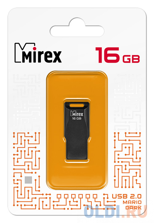 Флеш накопитель 16GB Mirex Mario, USB 2.0, Черный флеш накопитель 16gb mirex turning knife usb 2 0